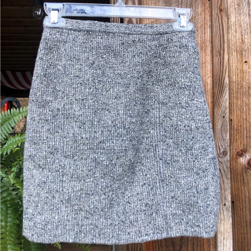 Vintage Tweed Wool Christian Francis Roth Skirt Grey Size 4